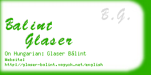 balint glaser business card