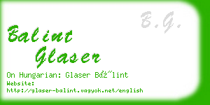balint glaser business card